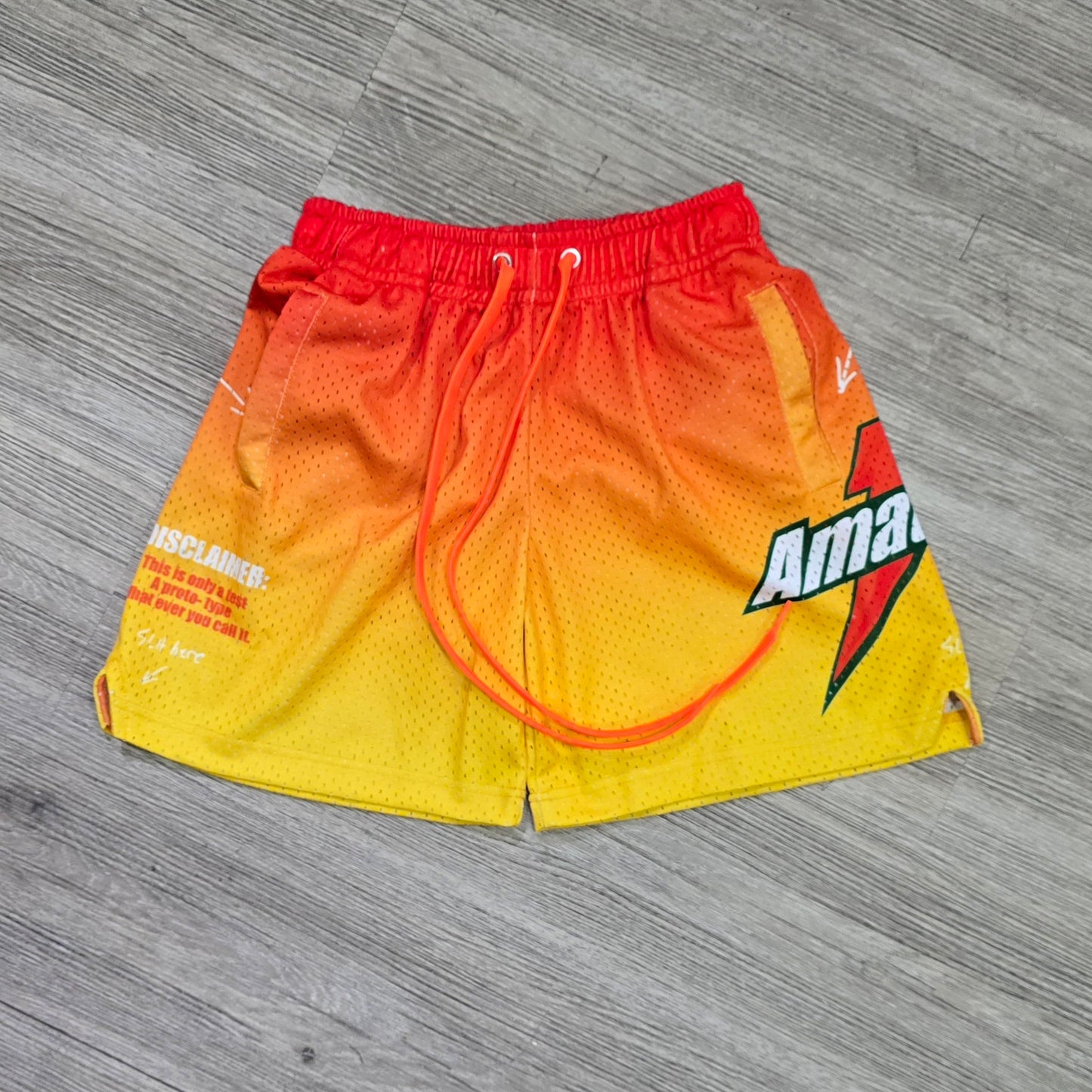 AMATEUR PASTEL YELLOW MESH SHORTS