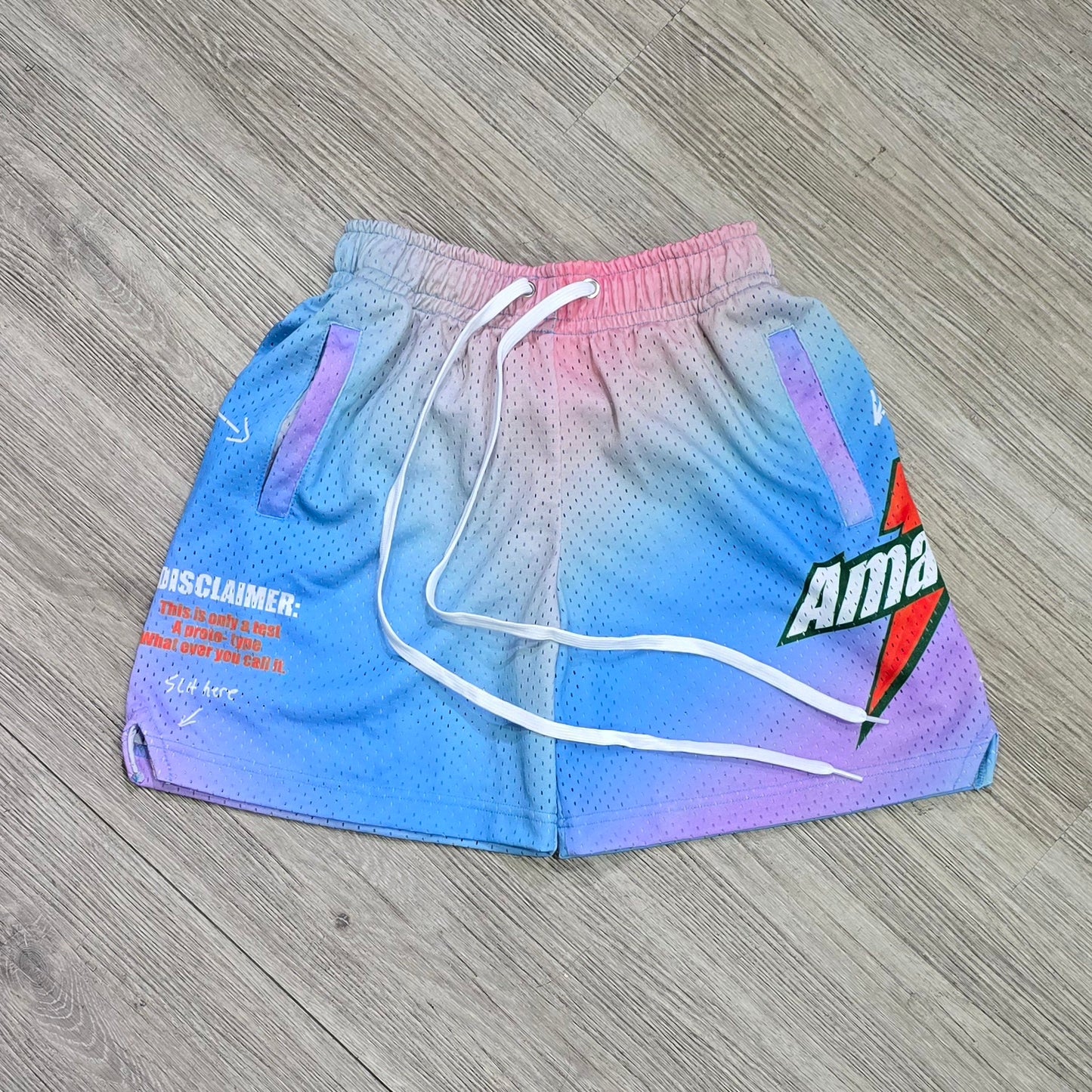 AMATEUR PASTEL TRI BLUE MESH SHORTS