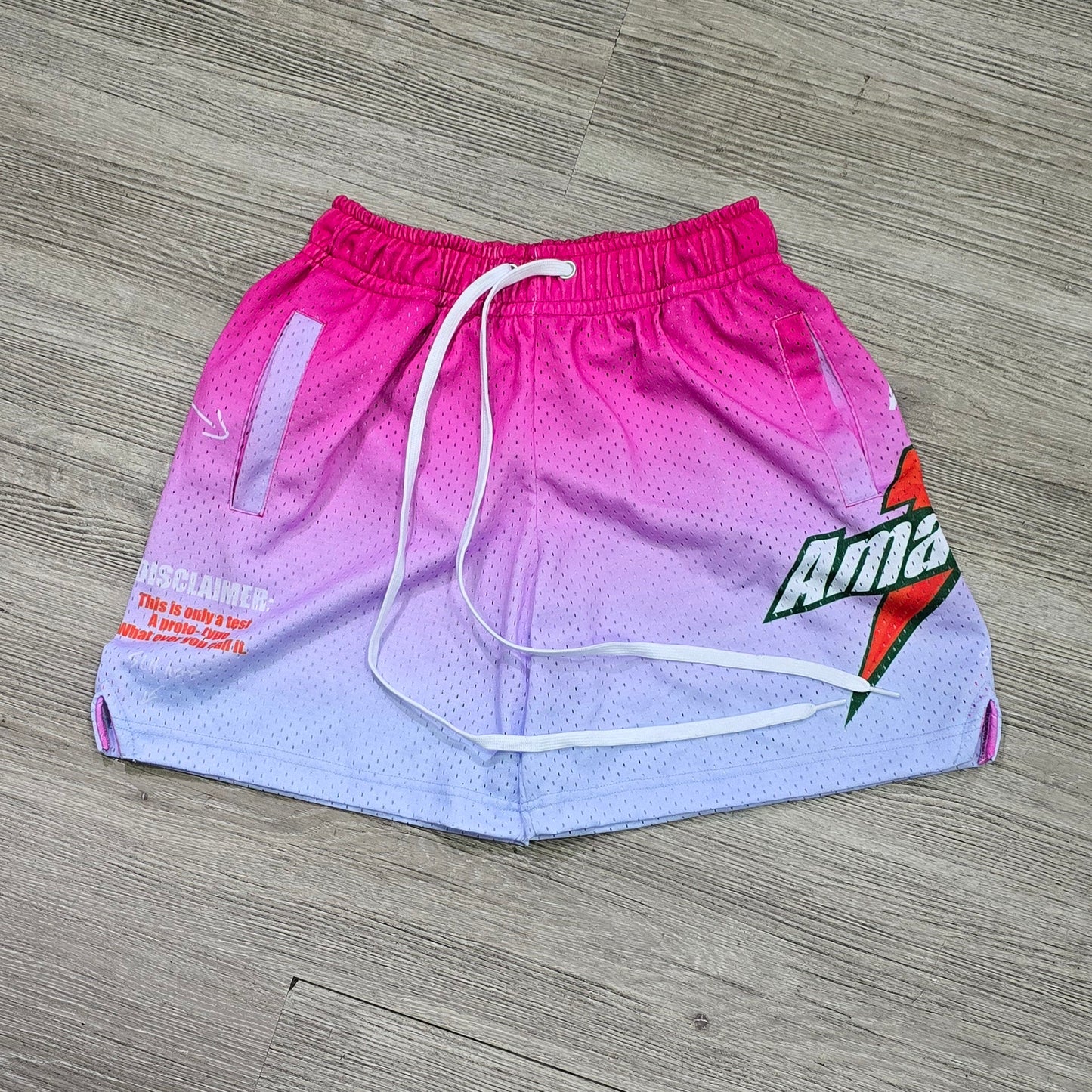 AMATEUR PASTEL PINK MESH SHORTS