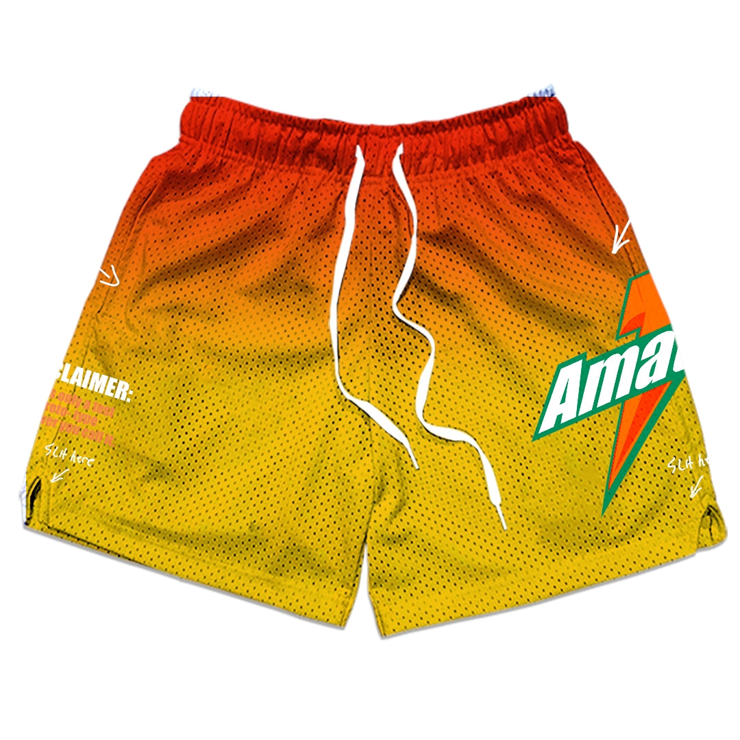 AMATEUR PASTEL YELLOW MESH SHORTS