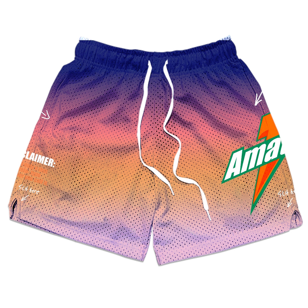 AMATEUR PASTEL TRI SALMON MESH SHORTS