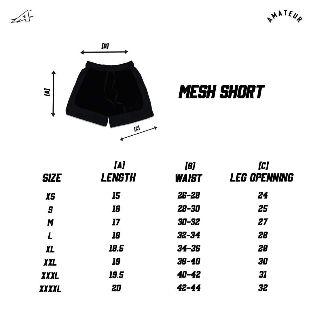 AMATUER V.E BLACK & V.E WHITE MESH SHORT ( VINTAGE ERA COLLECTION )