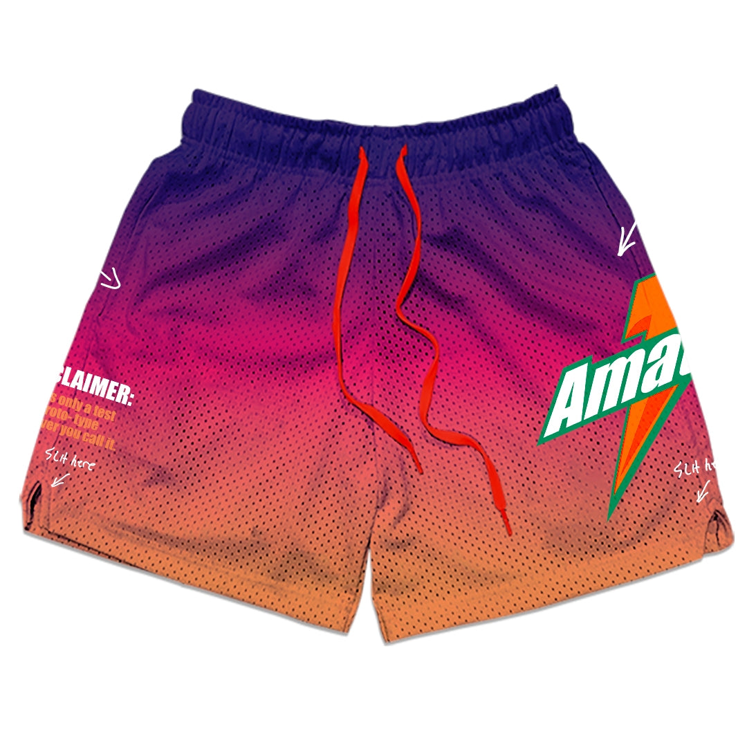 AMATEUR PASTEL TRI PURPLE MESH SHORTS