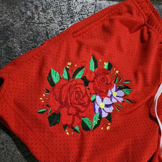 AMATEUR BALLER SHORTS ROSE FLORAL ROSE