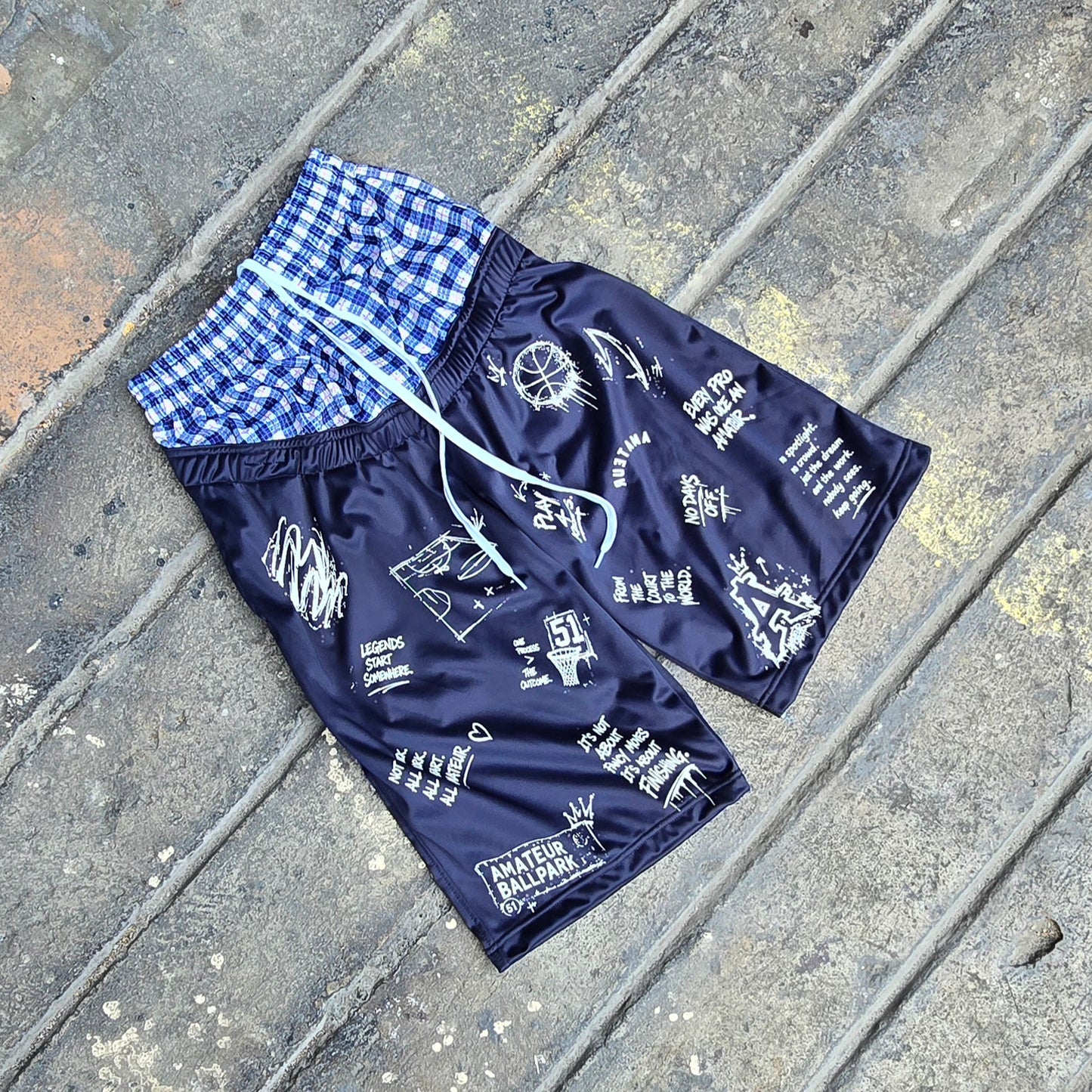 AMATEUR LOW WAIST PLAID BLUE PRINT OF SUCCESS