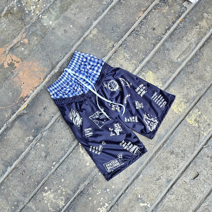 AMATEUR LOW WAIST PLAID BLUE PRINT OF SUCCESS