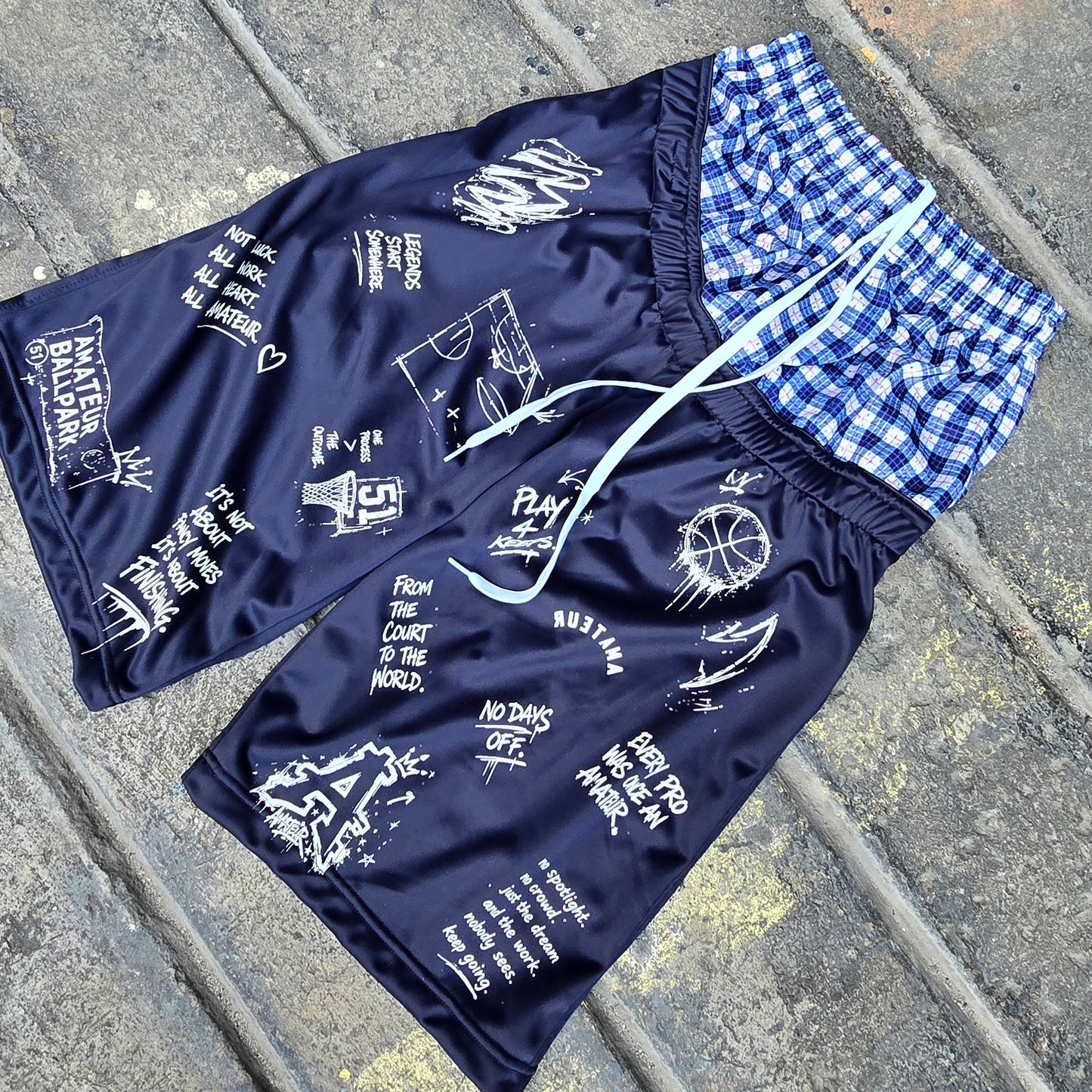 AMATEUR LOW WAIST PLAID BLUE PRINT OF SUCCESS