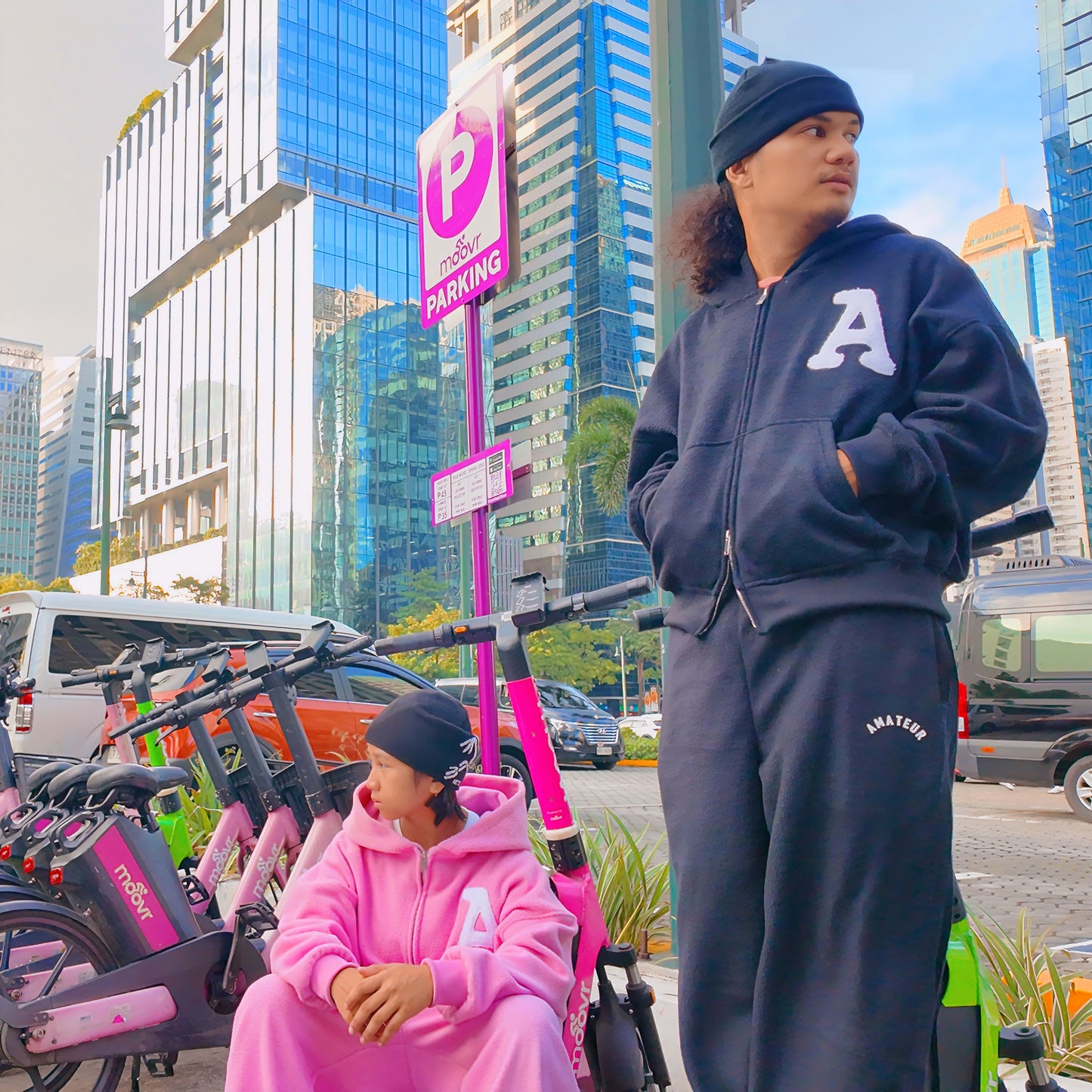 AMATEUR FLEECE HOODIE (DUAL  ZIPPER)