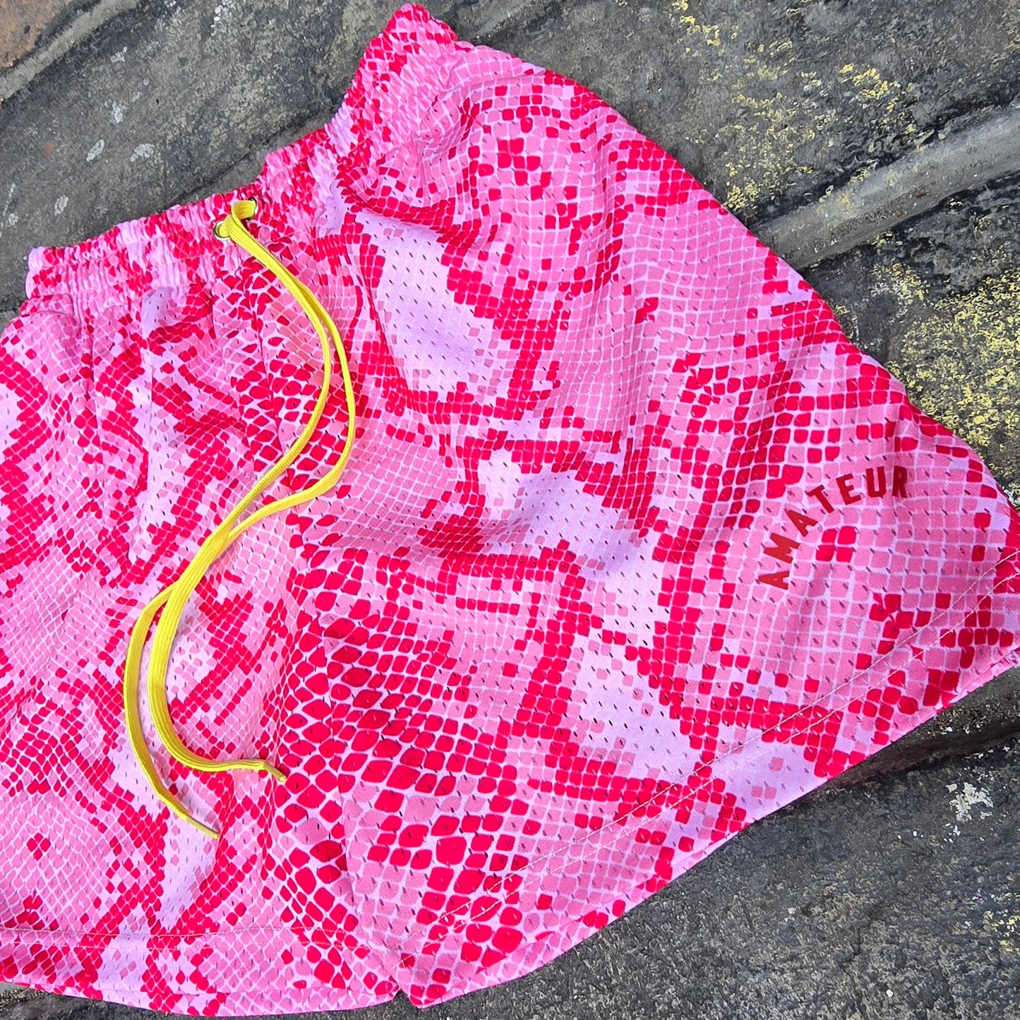 AMATEUR SNAKESKIN CHAOS PINK MESH