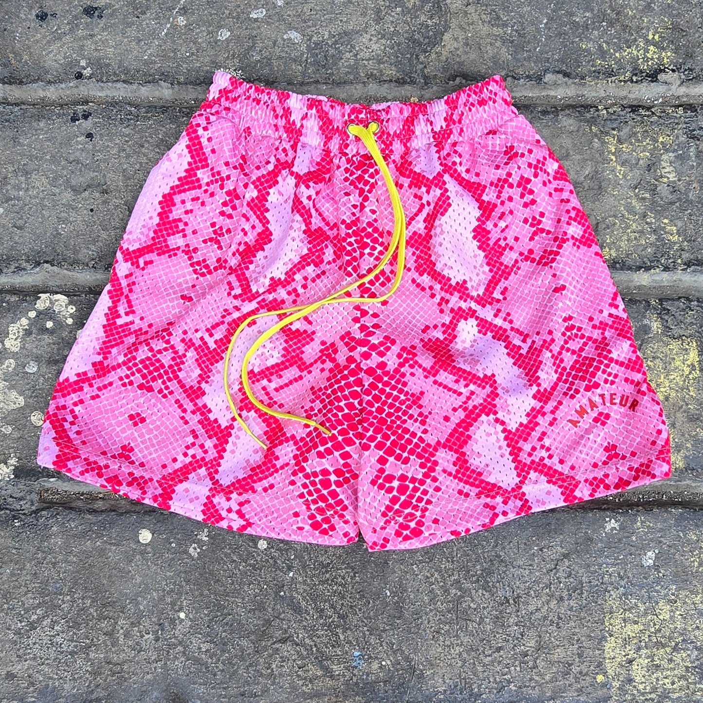 AMATEUR SNAKESKIN CHAOS PINK MESH